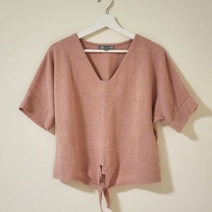 Good Luck Gem ‐ Front Tie Pink Top